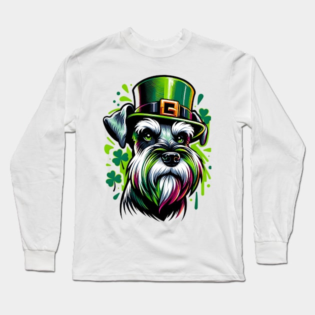 Standard Schnauzer's Joyful St Patrick's Day Celebration Long Sleeve T-Shirt by ArtRUs